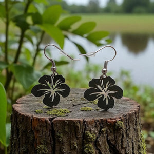 Boucles d'oreilles fleur d'hibiscus en filigrane