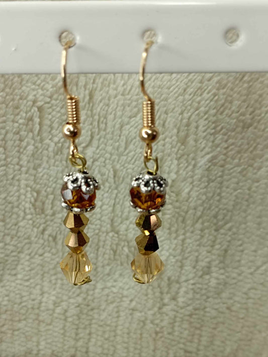 Boucles d'oreilles perles doré et coupelles