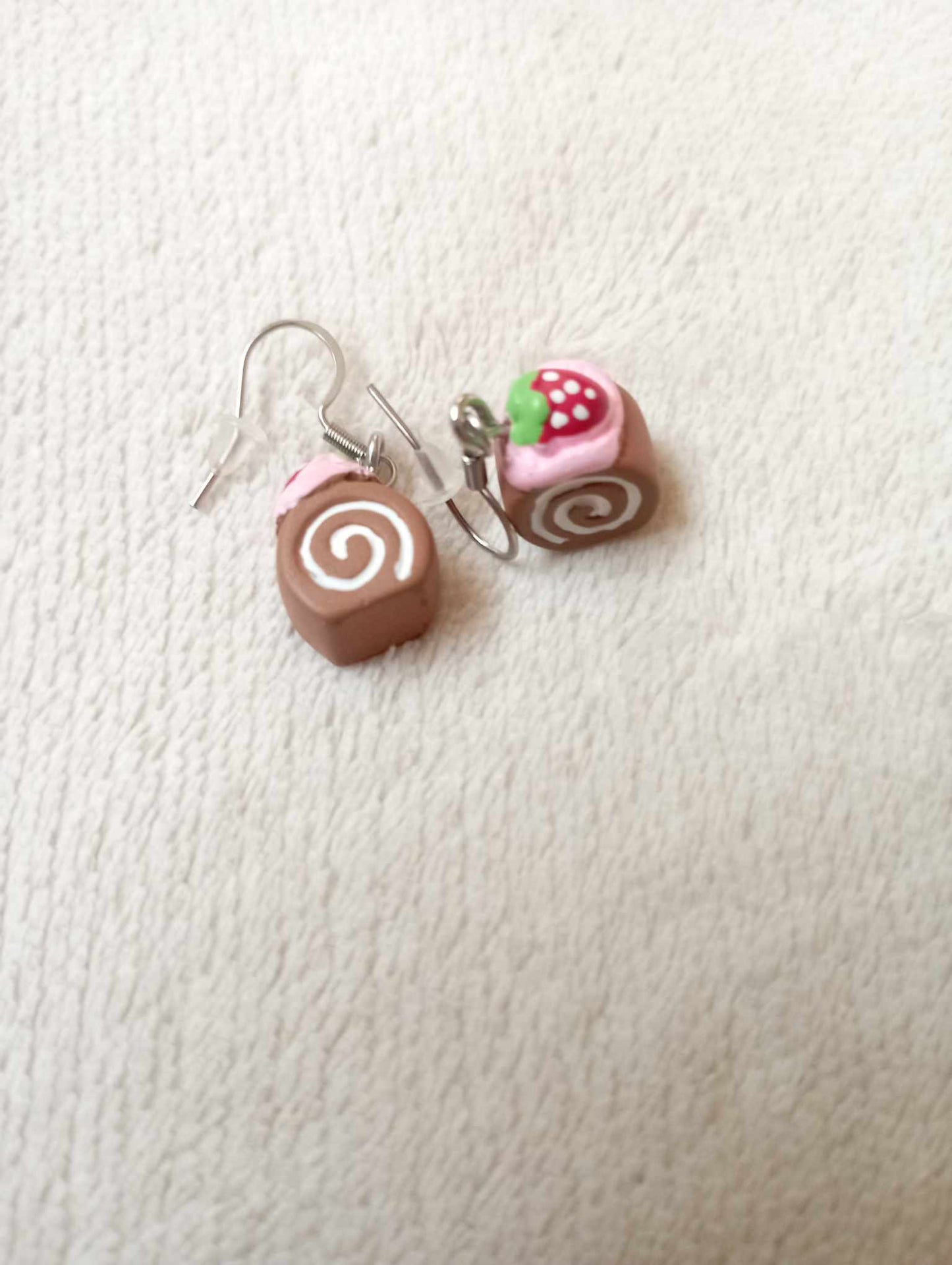 Boucles d'oreilles buches chocolat