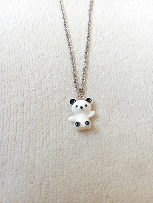 Collier panda blanc