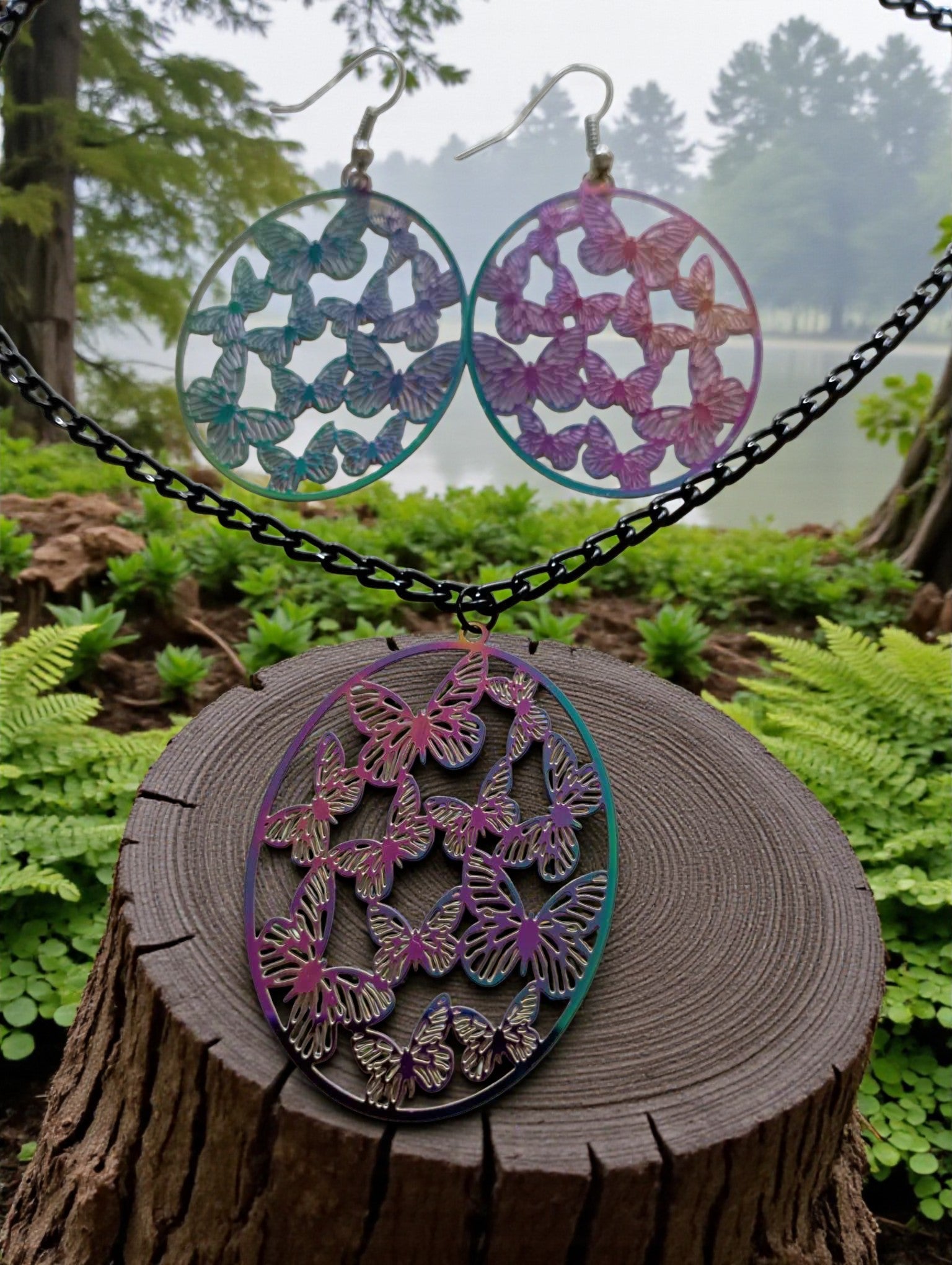 Magie Printanière – parure papillons multicolores raffinée