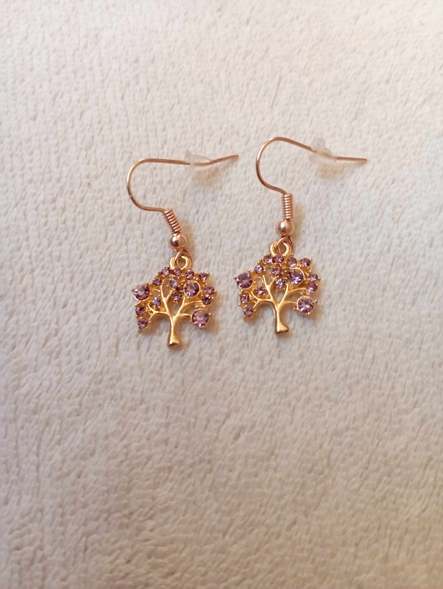 Boucles d'oreilles arbre de vie parme - Les créations d'asuna