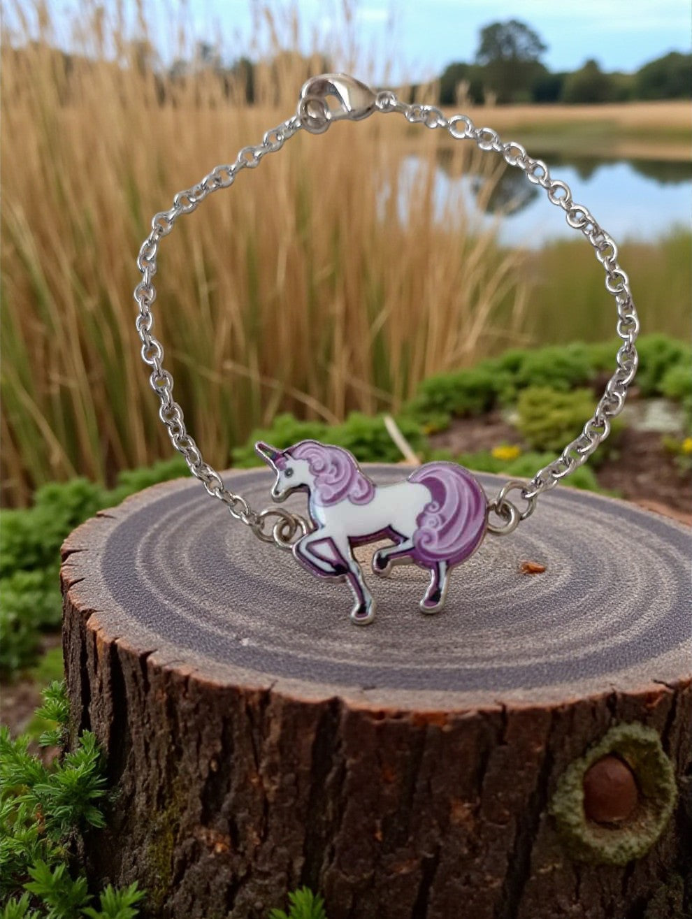 Bracelet licorne violette sur chaîne fine couleur platine

Bracelet fantaisie licorne sur chaîne inoxydable