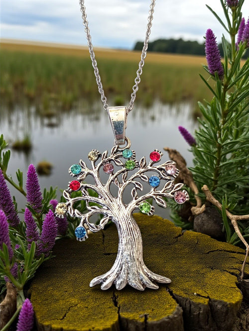 Collier arbre de vie avec strass multicolores sur chaîne fine en acier inoxydable couleur platine

Bijou fantaisie – pendentif arbre de vie coloré sur chaîne platine hypoallergénique
