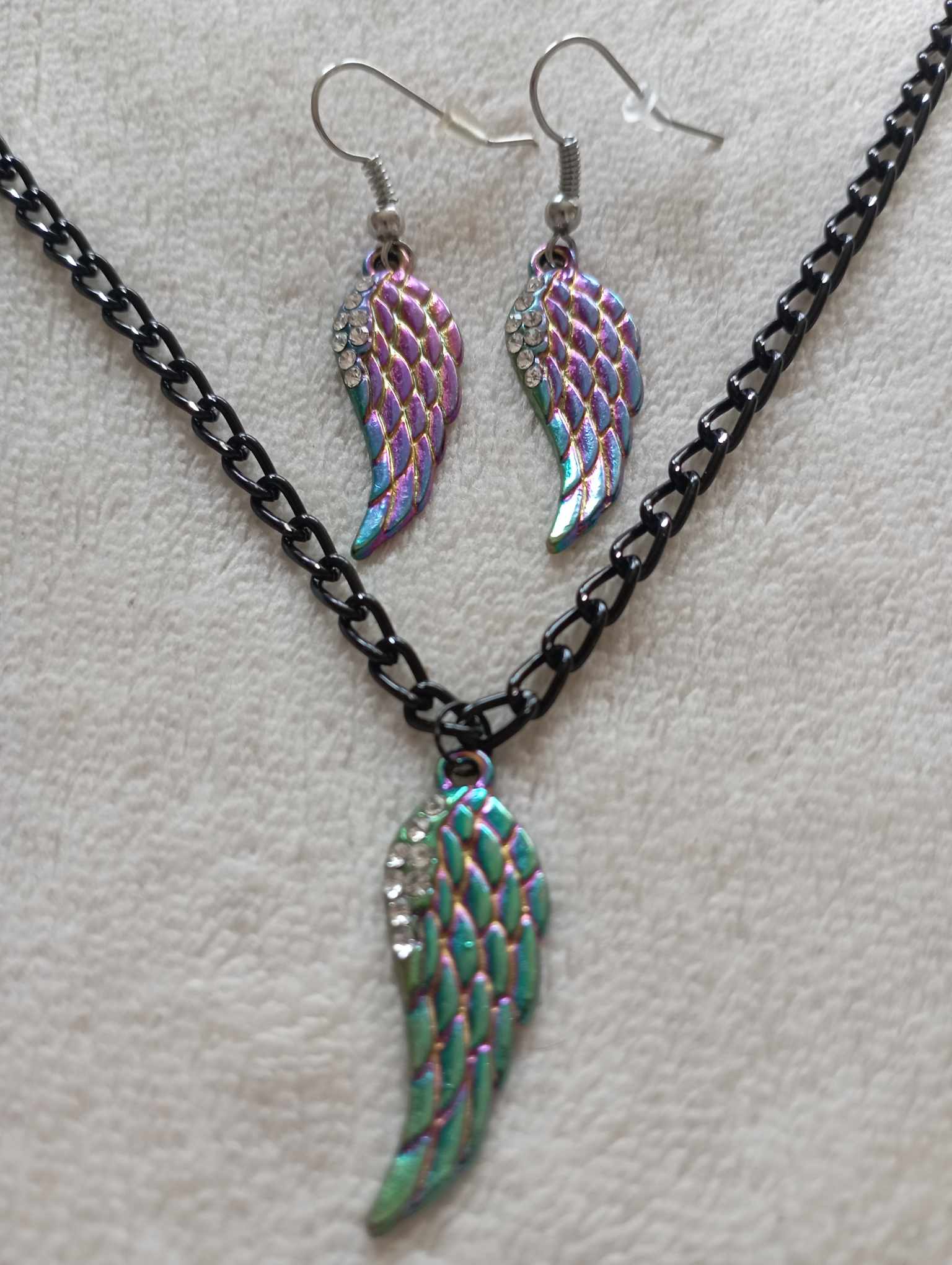 Parure ailes multicolores strass - Les créations d'asuna