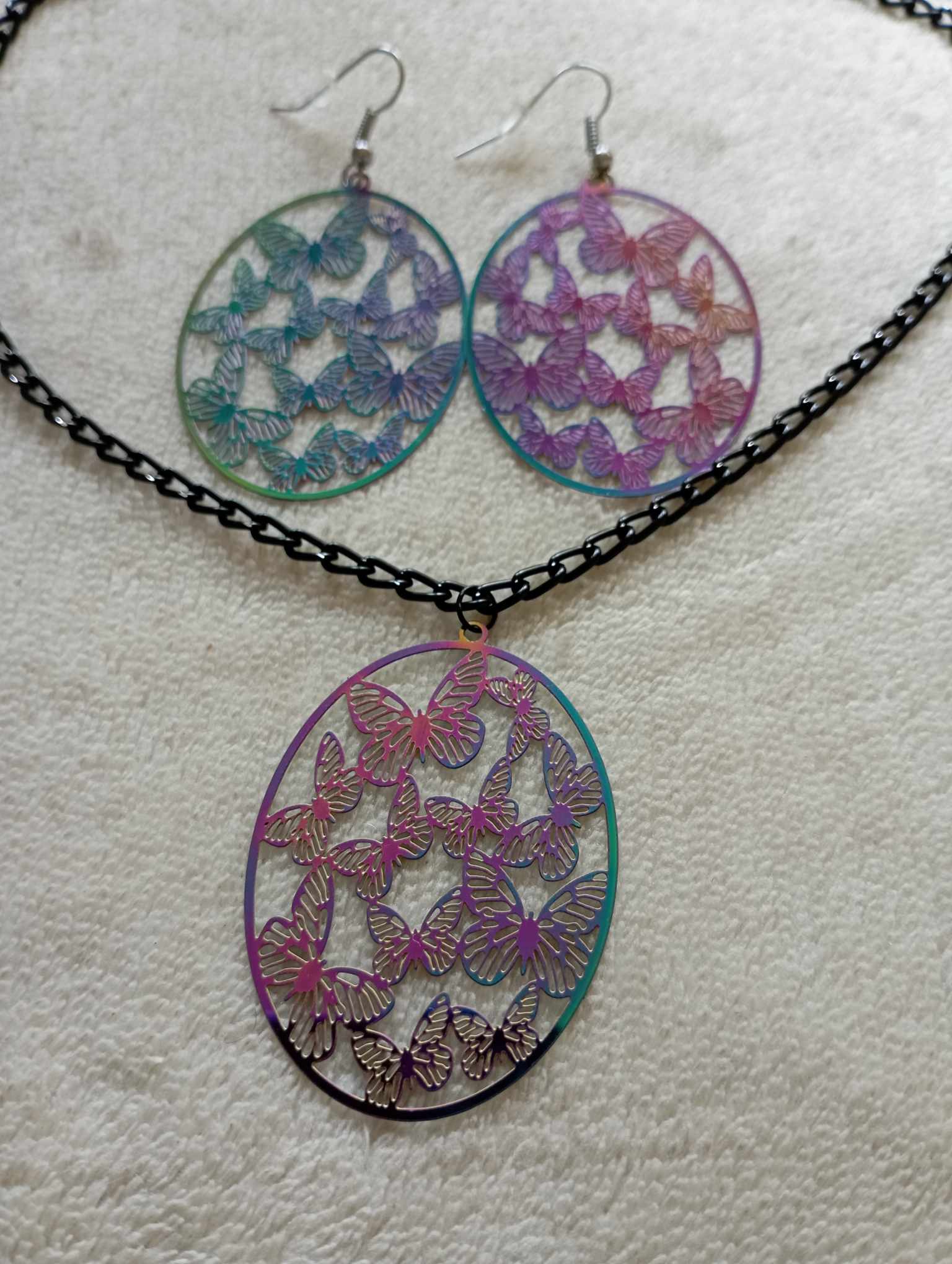 Parure grand papillon multicolore - Les créations d'asuna