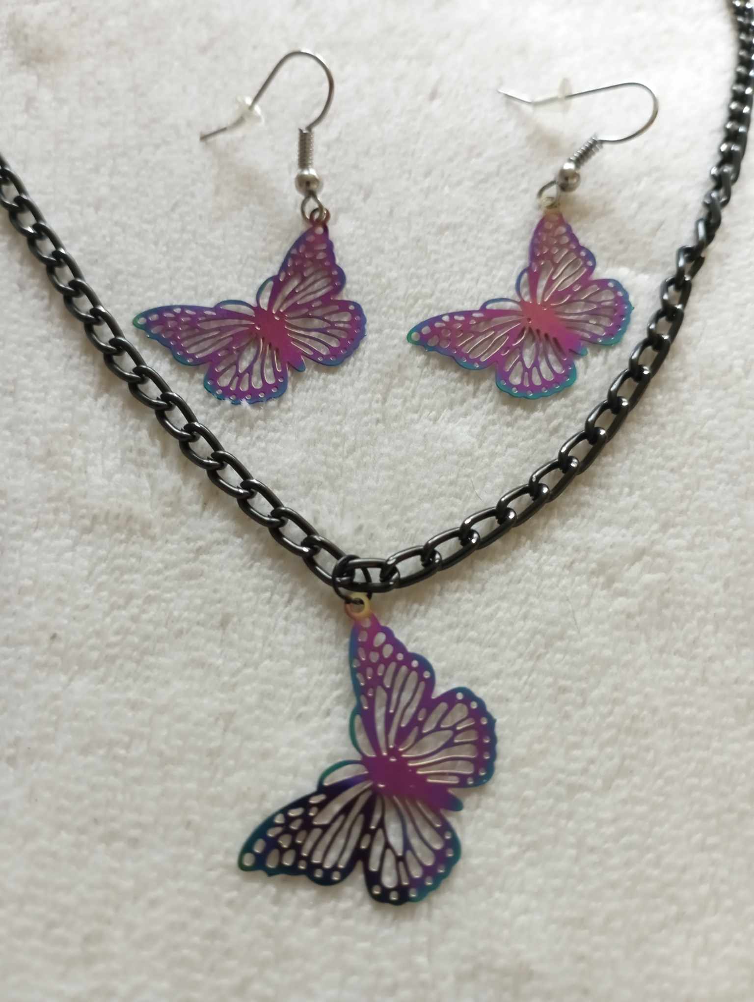 Parure papillon multicolore - Les créations d'asuna