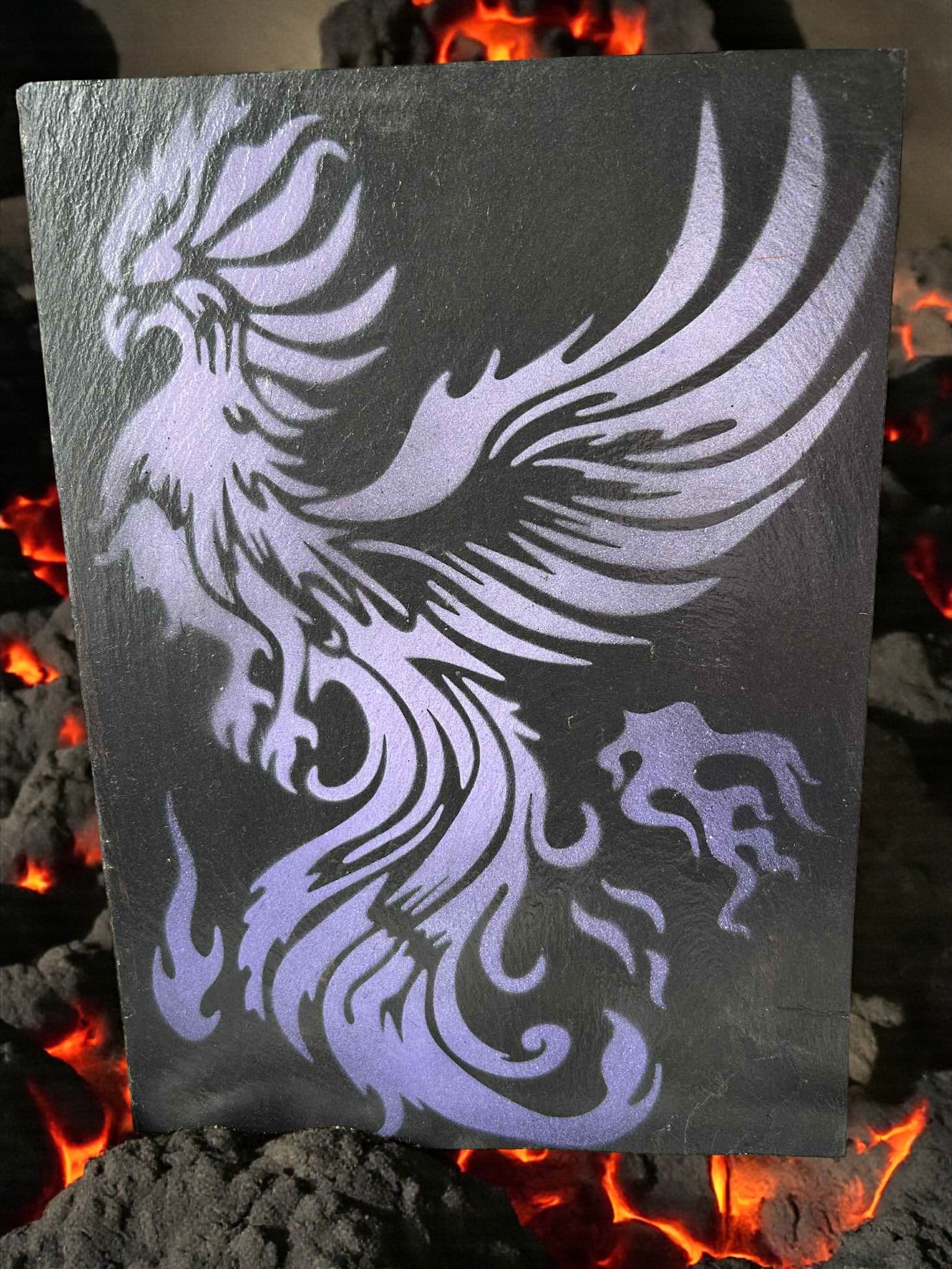Ardoise déco peinture acrylique phénix de feu

Décoration murale artisanale en ardoise phénix flamboyant vernie satiné